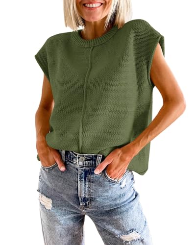 GeGekoko Damen Pullover Frühling Ärmellos Rollkragen Tank Tops Casual Leichtgewicht Strickpullover Sommer Elegante Oberteil Sweateshirt von GeGekoko