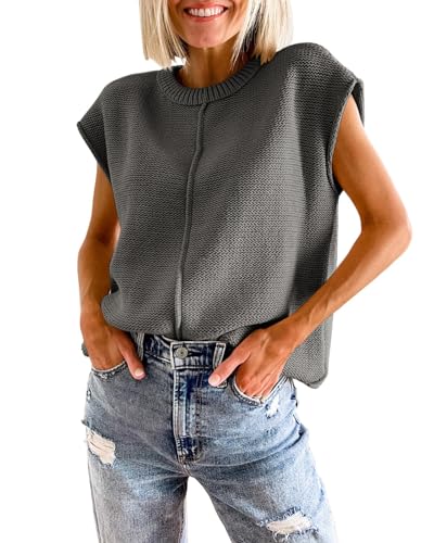 GeGekoko Damen Pullover Frühling Ärmellos Rollkragen Tank Tops Casual Leichtgewicht Strickpullover Sommer Elegante Oberteil Sweateshirt von GeGekoko