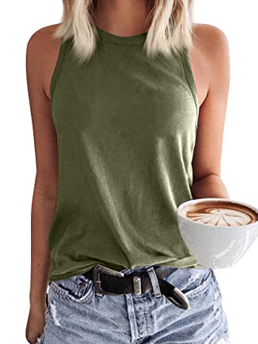 GeGekoko Damen Tank Top Ärmellose Sommer T Shirt Baumwolle Tops Rundhals Oberteile Basic von GeGekoko