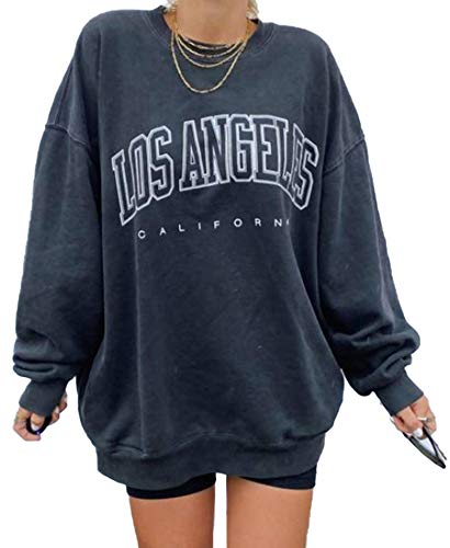 GeGekoko Damen Pullover Herbst Sweatshirt Los Angeles Vintage Oversized Langarmshirt Rundhals Pulli Winter Hoodie Casual ohne Kapuze Bluse Oberteile Tops GeGekoko Damen Pullover Herbst Sweatshirt Los Angeles Vintage Oversized Langarmshirt Rundhals Pulli Winter Hoodie Casual ohne Kapuze Bluse Oberteile Tops von GeGekoko