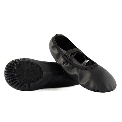 GeOinQL Spitzenschuhe, PU Klassische Schuhe Yoga Socke Volle Sohle for Kinder Mädchen Erwachsene Tanz Hausschuhe von GeOinQL