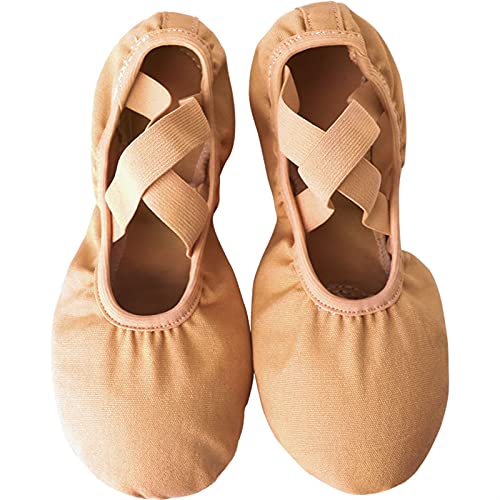 Spitzenschuhe, 2 Paar Tanzschuhe aus Segeltuch mit weicher Sohle for Ballett, Tanzschuhe for Mädchen von GeOinQL