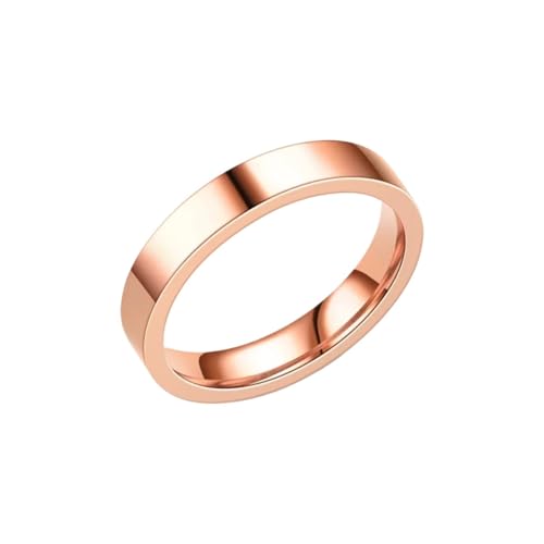 3/4/6/8 mm breiter Edelstahlring. Hochglanzpolierter klassischer Ring. Geeignet for Männer und Frauen, Ornamente, Geschenke (Color : 4mm Rose gold_5) von GeRRiT