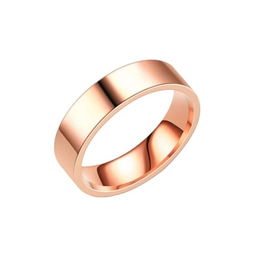 3/4/6/8 mm breiter Edelstahlring. Hochglanzpolierter klassischer Ring. Geeignet for Männer und Frauen, Ornamente, Geschenke (Color : 6mm Rose gold_12) von GeRRiT