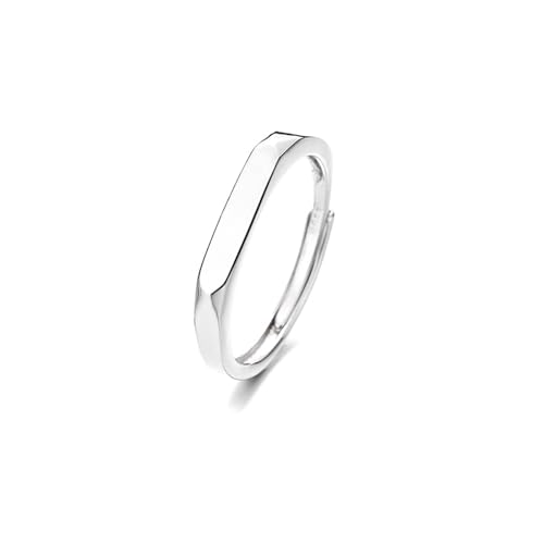 925 Sterling Silber Herren- und Damen-Skelett-Paarringe, schlichte Ringe, einfache Buchstabenringe, Geschenke (Color : Women's_Adjustable) von GeRRiT