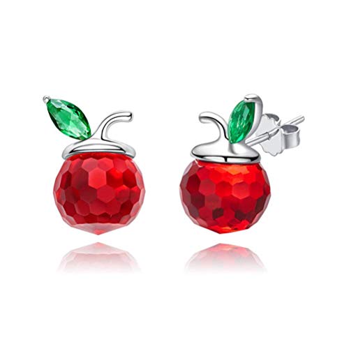 925 Sterling Silber Weibliche Ohrringe Apfelschmuck Ohrringe Rote Ohrringe, GeRRiT, Rot, One Size von GeRRiT