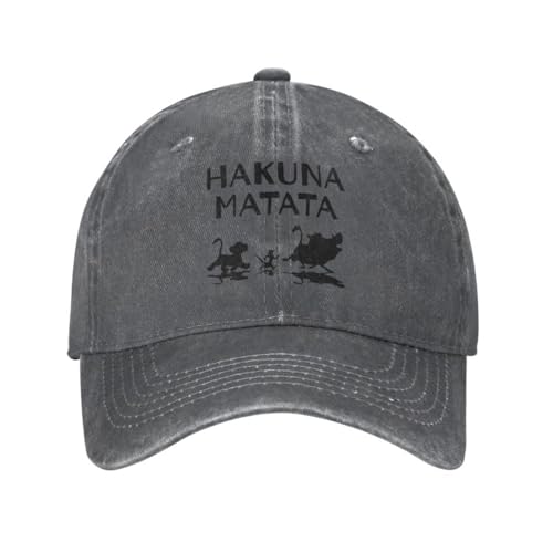 Baseballmütze Lässiger Hut Coole Baumwolle Hakuna Matata Baseballkappe für Männer Frauen Personalisierte verstellbare Unisex Timon Pumba Dad Hat Outdoor Reisegeschenke von GeRRiT