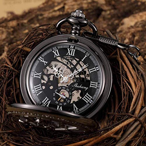 Bronze Silber mechanische Taschenuhren Herren Steampunk Skelettuhren Clip Chain Clock Geschenke für Männer Taschenuhr Geschenke für die Familie von GeRRiT