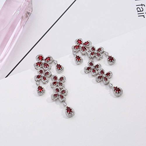 Eardrop Ohrring Ohrstecker für Frauen Ethnischen Stil S925 Silbernadel Koreanischen Stil Fashion Pop Ohrringe Ohrringerot, GeRRiT, Rot von GeRRiT