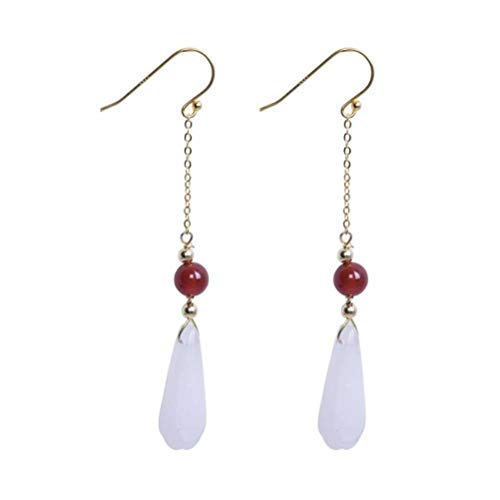 Eardrop Ohrring Ohrstecker für Frauen Handgemachte S925 Silber Einfache Magnolie Blumenohrringe Retro Ethnischen Stil Diy Red Achat Langohr Haken Ohrringeorchidee, GeRRiT, Orchidee, 925 Silber von GeRRiT