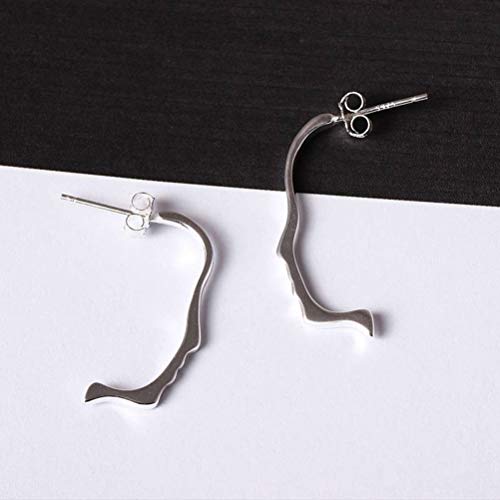 Eardrop Ohrring Ohrstecker für Frauen S925 Silber Kreative Mode Porträt Ohrringe Persönlichkeit Gesicht Design Ohrringe Mode Kurve Silber Schmuckwie Gezeigt, GeRRiT, Wie Gezeigt, 925 Silber von GeRRiT