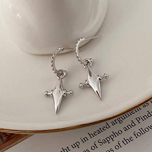 Eardrop Ohrring S925 Sterling Silber Ohrringe Silber Ohrstecker Damenmode Kreuz Ohrringe Koreanischen Stil Ohrstecker Zubehörplatin, GeRRiT, Platin, 925 Silber von GeRRiT