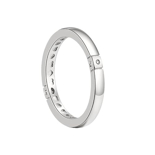Einfacher Ring aus 925er Silber mit klarem Zirkonia, feiner Partyschmuck, Geschenk (Color : JZ133_7) von GeRRiT