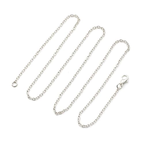 GeRRiT 2,4 mm Kreuzkette Metallkette Eisen Halskette Schlüsselbeinkette einfacher Schmuck DIY handgefertigte Halskette Zubehör (Material : 50+5cm[1]) von GeRRiT