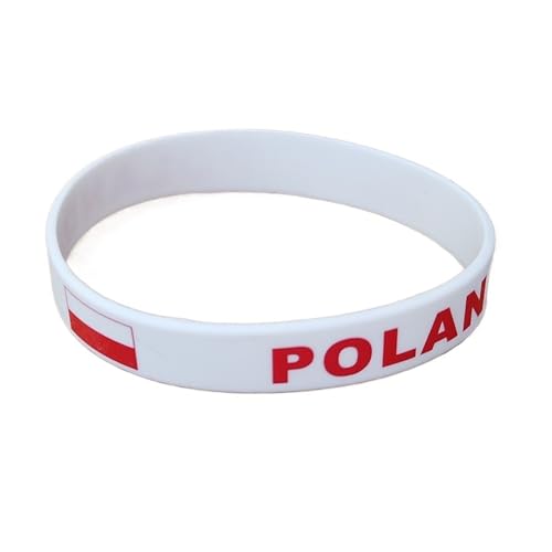 GeRRiT 2 Stück Polen Nationalflagge Armbänder Sport Silikon Armband Männer Frauen Gummiband Patriotisches Gedenkzubehör von GeRRiT