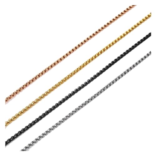 GeRRiT 2MM 2,5MM 3MM Edelstahl Halskette 45CM-75CM DIY Lange Halskette Männer Frauen Schmuck (Color : ROSE GOLD_2.5MM_50CM) von GeRRiT