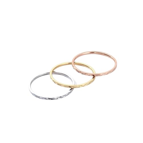 GeRRiT For Damen und Mädchen, Größe 3–10, Ring, 1 mm dünn, stapelbarer Ring, Edelstahl, facettierter Knuckle-Ring (Color : Rose gold_5) von GeRRiT