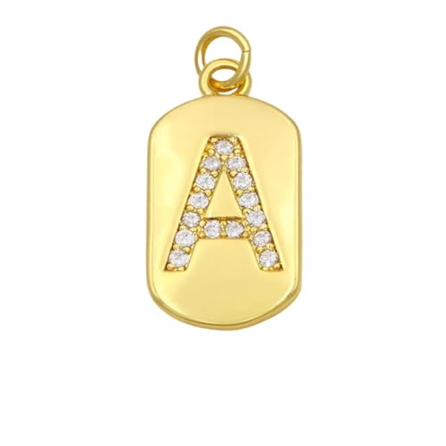 GeRRiT Gold Plated Chain A-Z 26 Initials Pendant Women's Necklace CZ DIY Jewelry (Material : A) von GeRRiT