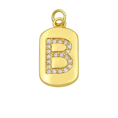GeRRiT Gold Plated Chain A-Z 26 Initials Pendant Women's Necklace CZ DIY Jewelry (Material : B) von GeRRiT