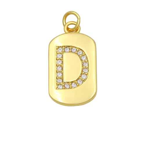 GeRRiT Gold Plated Chain A-Z 26 Initials Pendant Women's Necklace CZ DIY Jewelry (Material : D) von GeRRiT