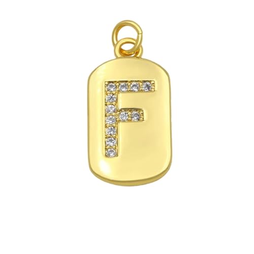 GeRRiT Gold Plated Chain A-Z 26 Initials Pendant Women's Necklace CZ DIY Jewelry (Material : F) von GeRRiT