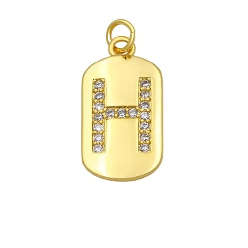 GeRRiT Gold Plated Chain A-Z 26 Initials Pendant Women's Necklace CZ DIY Jewelry (Material : H) von GeRRiT