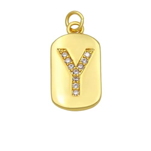 GeRRiT Gold Plated Chain A-Z 26 Initials Pendant Women's Necklace CZ DIY Jewelry (Material : Y) von GeRRiT