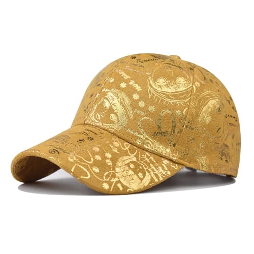 GeRRiT Klassische Baumwolle Herren Baseball Cap Hip-Hop-Stil Trend Neutral Outdoor Cap Sportkappe, gold, 58 von GeRRiT