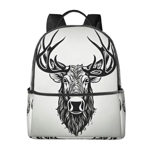 GeRRiT Leichte Schultertasche mit 3D-Blumendruck, multifunktionaler Rucksack, Reise- und Einkaufs-Rucksäcke, Reh, Einheitsgröße von GeRRiT