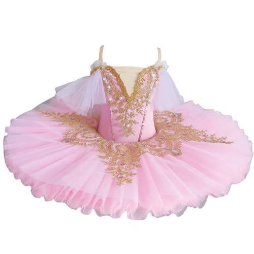 GeRRiT Mädchen Ballsaal Ballett Kleidung, Kinder Ballerina Kleid Kinder Schwanensee Tanz Kostüme Wettbewerb Kostüm Kleidung,C,100 von GeRRiT