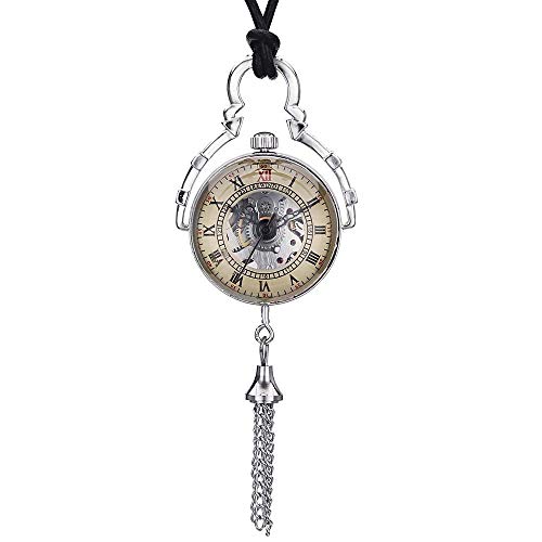 GeRRiT Retro Taschenuhr, kreative Klassische Neue Paar mechanische Uhr Silber Retro mechanisch für Männer Frauen von GeRRiT