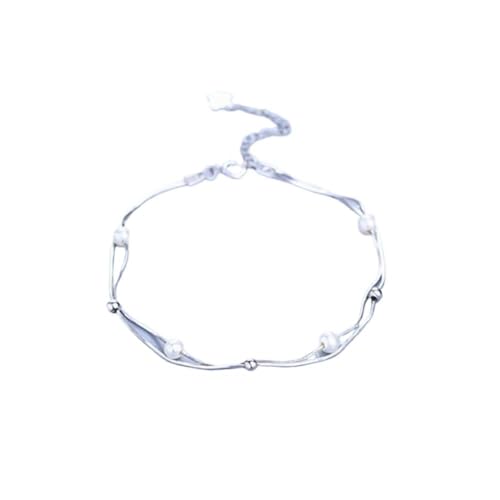 GeRRiT S925 Silber Armband Beliebte Kleine Frische Doppel Linie Schlange Knochen Ball Handwerk Armband, Weiß von GeRRiT