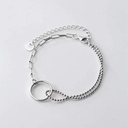 GeRRiT S925 Silber Armband Damen Japanische und Koreanische Stil Kleine Frische Doppelseitige Licht Perlen Hand Ring Schmuck Silber, Silber von GeRRiT