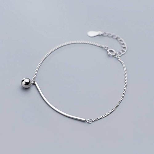 GeRRiT S925 Silber Armband Damen Koreanisch Einfache und Leichte Persönlichkeit Perlen Schmuck Hand Geometrie Linear Form Stick Schmuck Armbänder, Armbänder, 925 Silber von GeRRiT