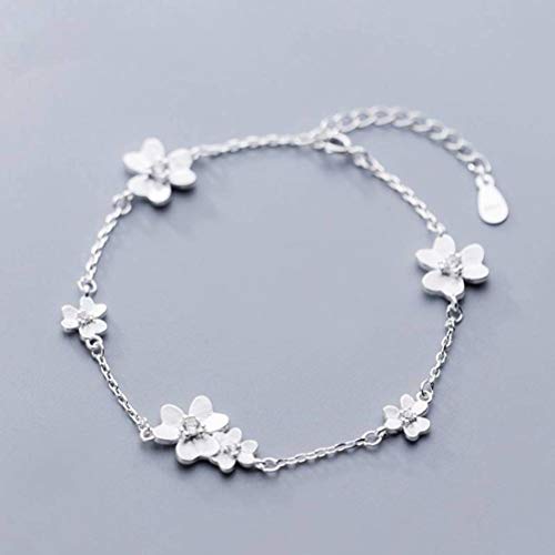 GeRRiT S925 Silber Armband Weibliche Koreanische Stil Literarische Stil Drei Blütenblätter Blume Armband Süße und Schöne Blumen Schmuck Weibliche Armband von GeRRiT