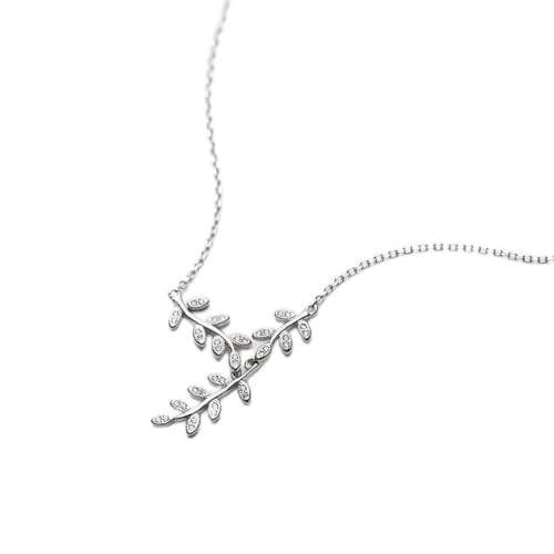 GeRRiT S925 Silber Blatt Halskette Frische Diamant Blatt Halskette Art Kurze Schlüsselbeinkette, S925 Silber Halskette von GeRRiT