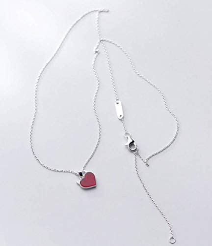 GeRRiT S925 Silber Halskette Frauen im Japanischen und Koreanischen Stil Einfache und Stilvolle Kleine Teufel Mädchen Herz Liebe Schlüsselbein Kette Schmuck Silber von GeRRiT