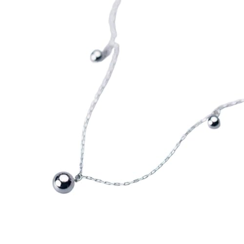 GeRRiT S925 Silber Halskette Mode Light Bead Halskette Eleganz Kleine und Kurze Kragen Kette, Silber von GeRRiT