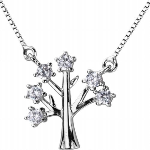 GeRRiT S925 Silber Halskette Natürlichen Stil Mode Literarischen Diamant Baum Halskette Süße Wunsch Baum Schlüsselbein Kette Weiblich, S925 silver set chain, 925 silver von GeRRiT