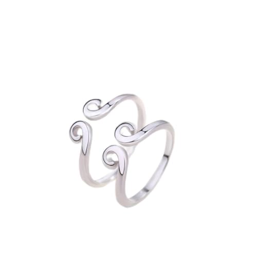 GeRRiT S925 Silber Hand Schmuck Weibliche Einfache Persönlichkeit Wilden Großen Westward Journey Charme Paar Ring Männer und Frauen Ring, Weiß von GeRRiT