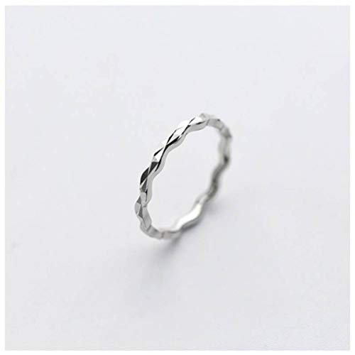 GeRRiT S925 Silber Ring Weibliche Koreanische Mode Einfache Welle Gesicht Ring Persönlichkeit Temperament Ringring, Ring, 15.6 von GeRRiT