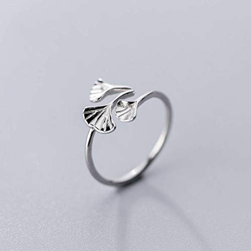 GeRRiT S925 Silber Ringe Frauen Korea Kleine Frische Ginkgo Biloba Süße Art Öffnungsring Fingerring Mädchen Schmuck S925 Silber Ring, S925 Silber, Öffnungssatz von GeRRiT