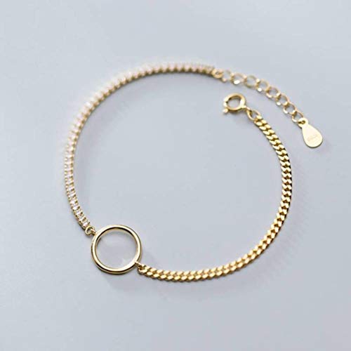 GeRRiT S925 Silberarmband Weibliche Koreanische Mode Kreis Hohle Reihe Diamant Literarischen Stil Schmuck Silber, Gold von GeRRiT