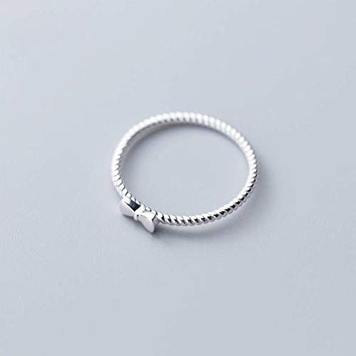 GeRRiT S925 Silberring Weiblich Koreanische Mode Einfache Bogen Knoten Twist Schmuck Weiblichring von GeRRiT