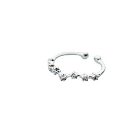 GeRRiT S925 Silberring Weibliche Diamanten Sieben Sterne Offenen Ring Ring Mode Einzelring Kinder, S925 silver ring, Opening adjustable von GeRRiT