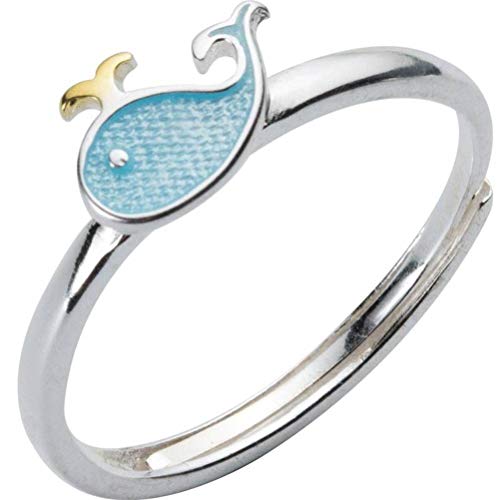 GeRRiT S925 Silberring Weibliche Koreanische Mode Süßer Ring Temperament Niedlichen Fischringeinstellbarer Ring, Einstellbarer Ring von GeRRiT