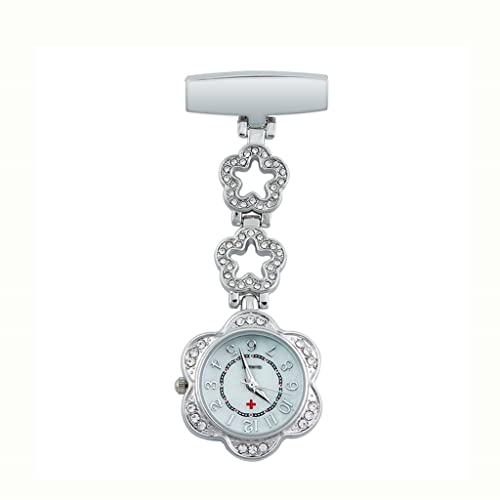 GeRRiT Taschenuhr, Clip-on Krankenschwesteruhr Brosche Hängeuhren Herren Damen Stahl Taschenuhr von GeRRiT