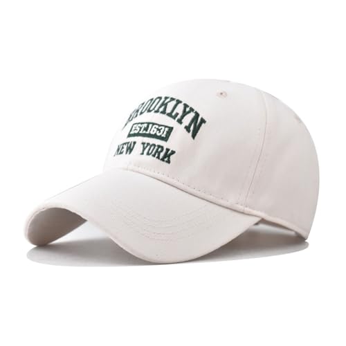 Klassische Baumwolle Herren Baseballkappe Brooklyn est.1631 Personalisierte Stickerei Modetrend Outdoor Cap Uni Baseballmütze, Beige, L von GeRRiT