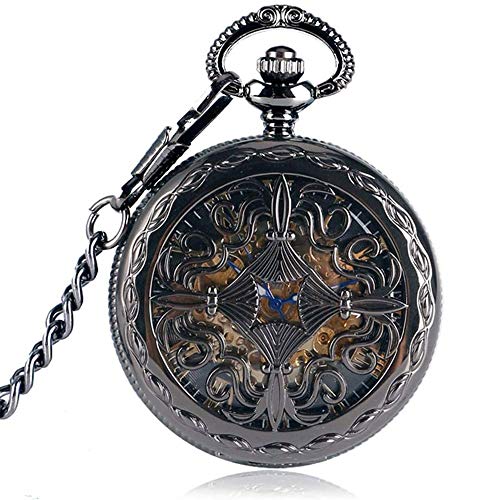 Mechanische Skelett-Taschenuhr, automatische mechanische Taschenuhr für Männer und Frauen mit Kette, Herren- und Damenuhr, Weihnachten, Abschlussfeier, Geburtstag, Gesche von GeRRiT