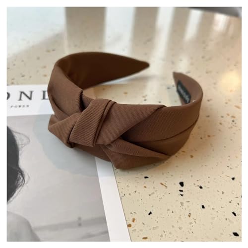 Mode Haarbänder for Frauen Kopfschmuck Mädchen Vintage elastisches Stirnband Stoff breites Haarband Haarband Haarschmuck Kopfbedeckung (Color : Cloth dark coffee) von GeRRiT